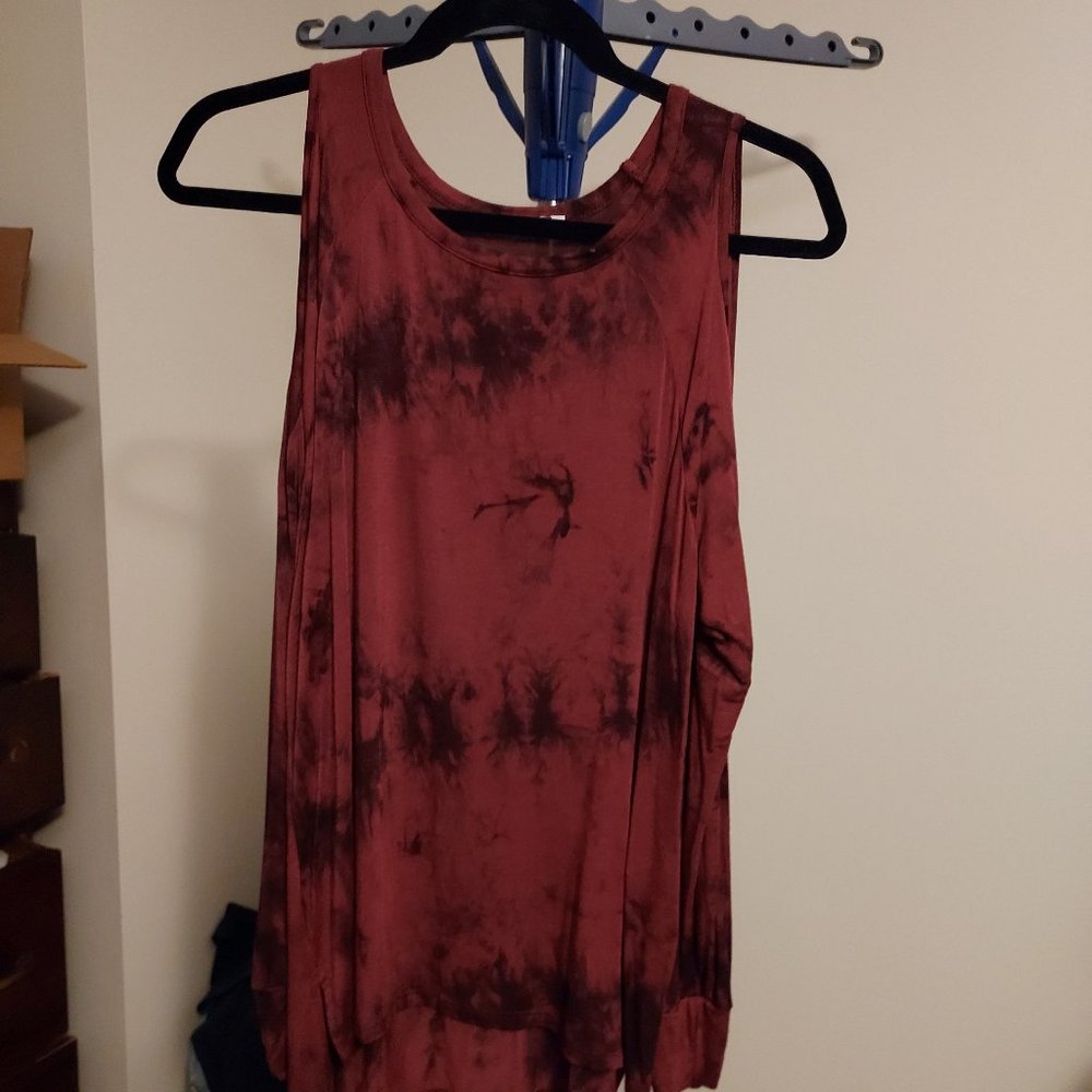 Cold Shoulder Top by Earthbound - Size L - Burgundy